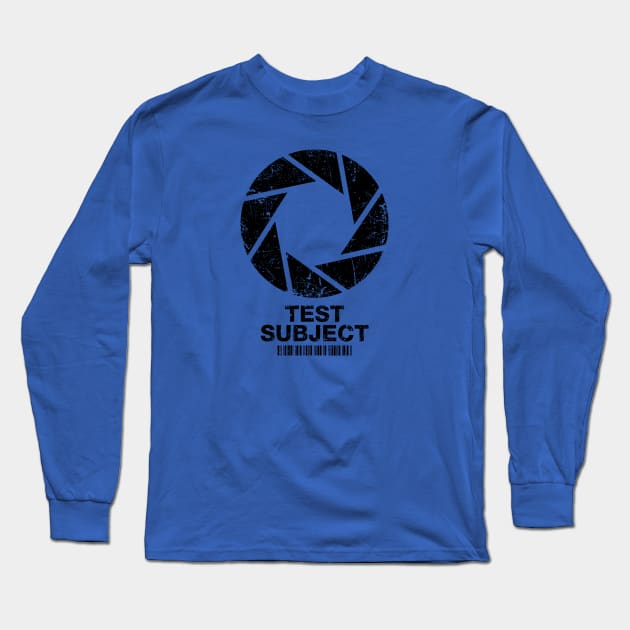 Aperture Science Test Subject - black Long Sleeve T-Shirt by R-evolution_GFX